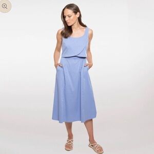 Madri Collection Crossover Dress Sky Blue Stripe XXL L2